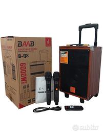 Cassa bluetooth portatile karaoke 6000 watt pmpo 