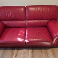 Divano pelle rosso