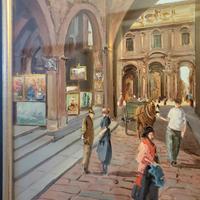 Quadro G. Mazzari "Vecchia Milano-P.zza Mercanti"
