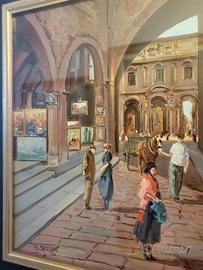 Quadro G. Mazzari "Vecchia Milano-P.zza Mercanti"