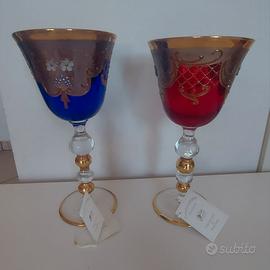  Coppia  calici T.Murano da collezione