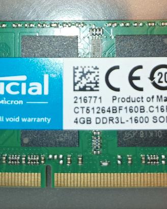 RAM SODIMM 4GB DDR3 1600