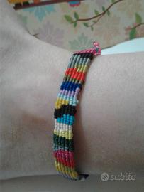 Cavigliera "arlecchino" in macramè