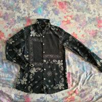 Camicia a fiori nera Republica taglia M slim uomo