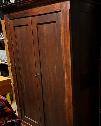 ARMADIO VINTAGE IN LEGNO MASSELLO-stile RUSTICO