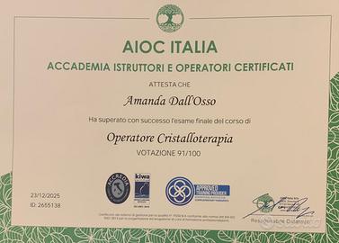 Massaggiatrice,Operatrice Cristalloterapia