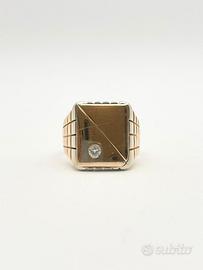 Anello oro 18KT con diamante naturale, epoca 1960.