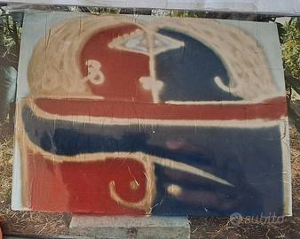 quadro legno grosso bacio moderno spray