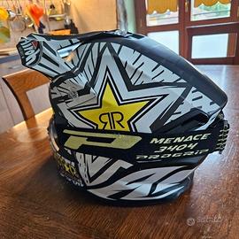 Casco cross Airoh Rockstar + maschera Progrip