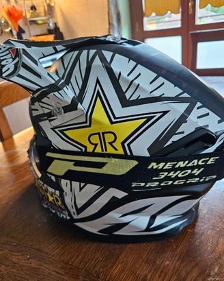 Casco cross Airoh Rockstar + maschera Progrip