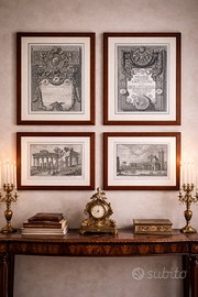 Quattro incisioni Piranesi e Vasi – XVIII secolo