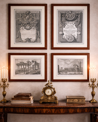 Quattro incisioni Piranesi e Vasi – XVIII secolo