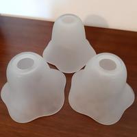 3 Paralumi Campanula in vetro bianco opaco