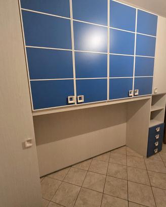 Armadio ponte + pensile e cubi