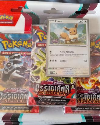 Pokemon Blister 3 Bustine Ossidiana Infuocata Eeve