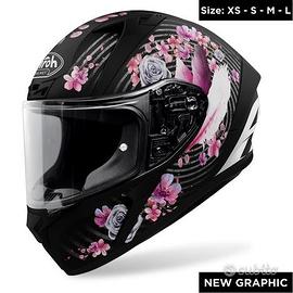 Casco Airoh Valor mad matt fiori rosa