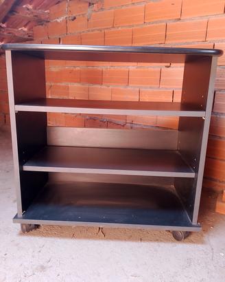 Mobile carrello porta TV nero con rotelle 