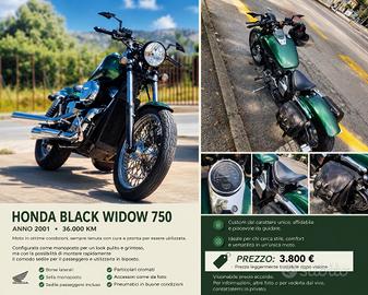 Moto Honda Black Widow 750