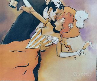 MCINDOE VINCI MOET KISS POSTER VINTAGE 46x61