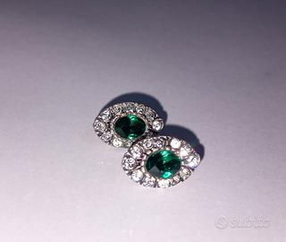 orecchini antichi con pietre preziose in argento 