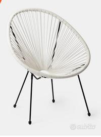 4 x sedie bianche da giardino nuove in scatola