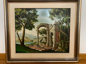 olio su tela 70x50 visione di una fonte