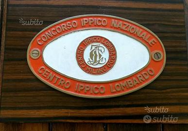 Targa ippica soprammobile d epoca da esposizione