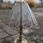  lampada vintage in ottone floreale rosa

