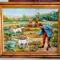 Quadro Il Cacciatore dipinto a olio su tela.