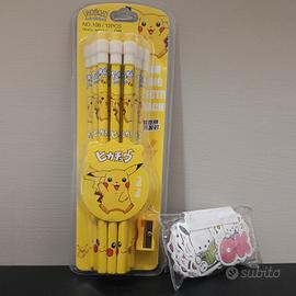 Matite scuola Pokemon Pikachu + 100 sticker