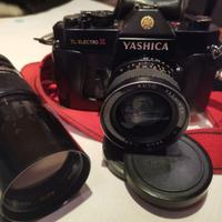 Yashica TL electro X con grandangolo, tele, flash