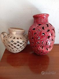 Nr. 2 Anfora Traforata, Applique Murale Terracotta