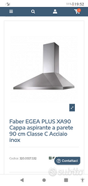 CAPPA CUCINA ACCIAIO INOX FABER