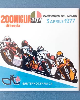 Mattonella ceramica motocilismo 200 miglia (1977)