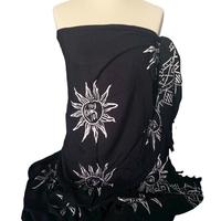 Pareo copricostume mare donna viscosa nero bianco