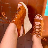 Sandali zeppe usate steven madden 36 marroni