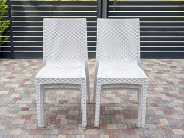 Sedie da giardino effetto rattan – impilabili