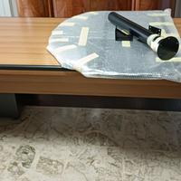 Scrivania con penisola, cassettiera, mobile basso+