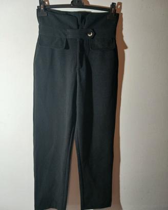 Pantalone nero elegante vita alta Taglia S 