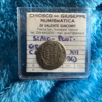 Moneta grosso 1736 papa clemente 12 con perizia