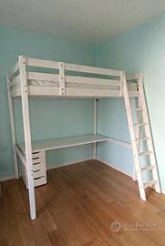 letto a soppalco Ikea + piano  + cassetti