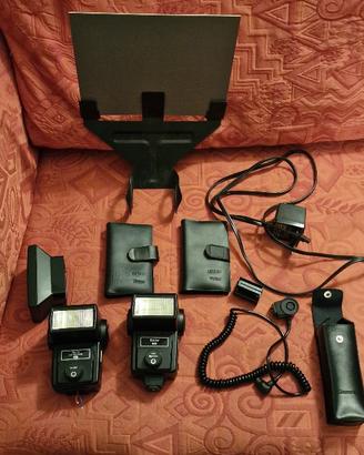 Flash fotocamera reflex Vivitar 283 con accessori