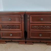 coppia comodini legno massello