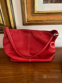 Borsa a spalla Vintage in vera pelle rossa - Italy