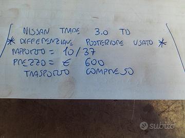 Differenziale posteriore usato nissan trade 3.0 td