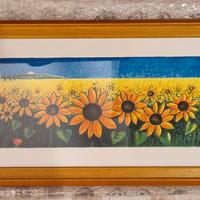 Quadro vintage "Girasoli" di Mimmo Sciarrano