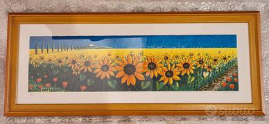 Quadro vintage "Girasoli" di Mimmo Sciarrano