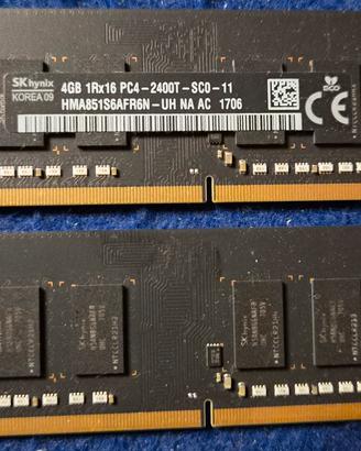 Ram sodimm 2400 2 banchi da 4 GB
