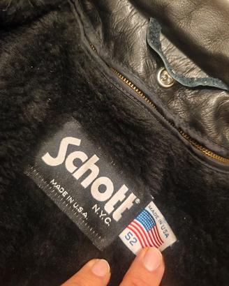 Schott pelle uomo perfetto nero taglia 52