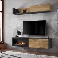 pareti attrezzate con camino